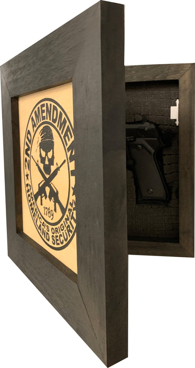 Second Amendment Hidden Gun Safe, 2nd Amendment Skull Concealment Shelf Armadillo Safe and Vault