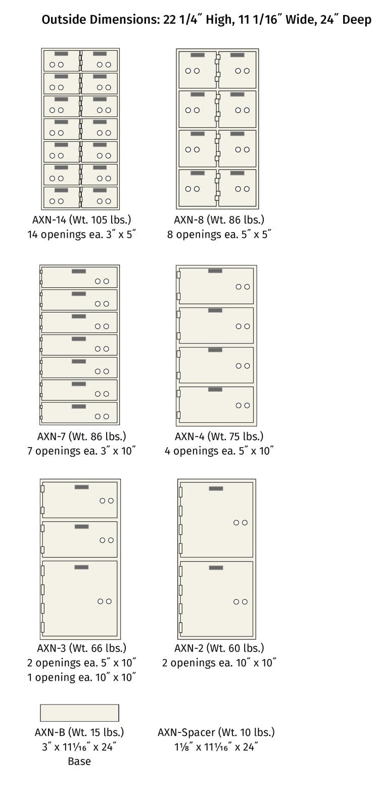 SoCal Safe AXN Series Modular Safe Deposit Boxes Armadillo Safe and Vault