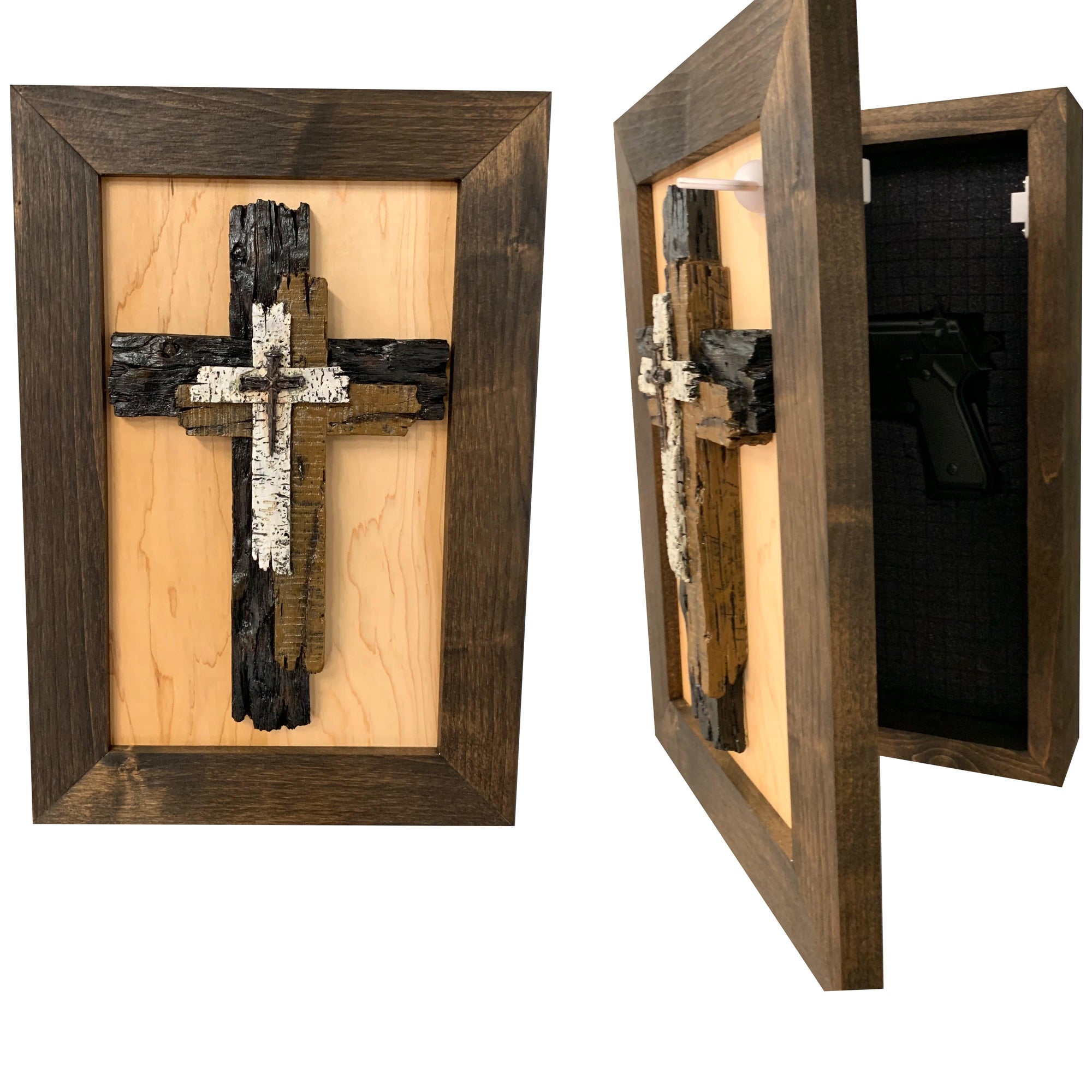 Three Layered Cross Decorative Wall-Mounted Secure Gun Cabinet Armadillo Safe and Vault