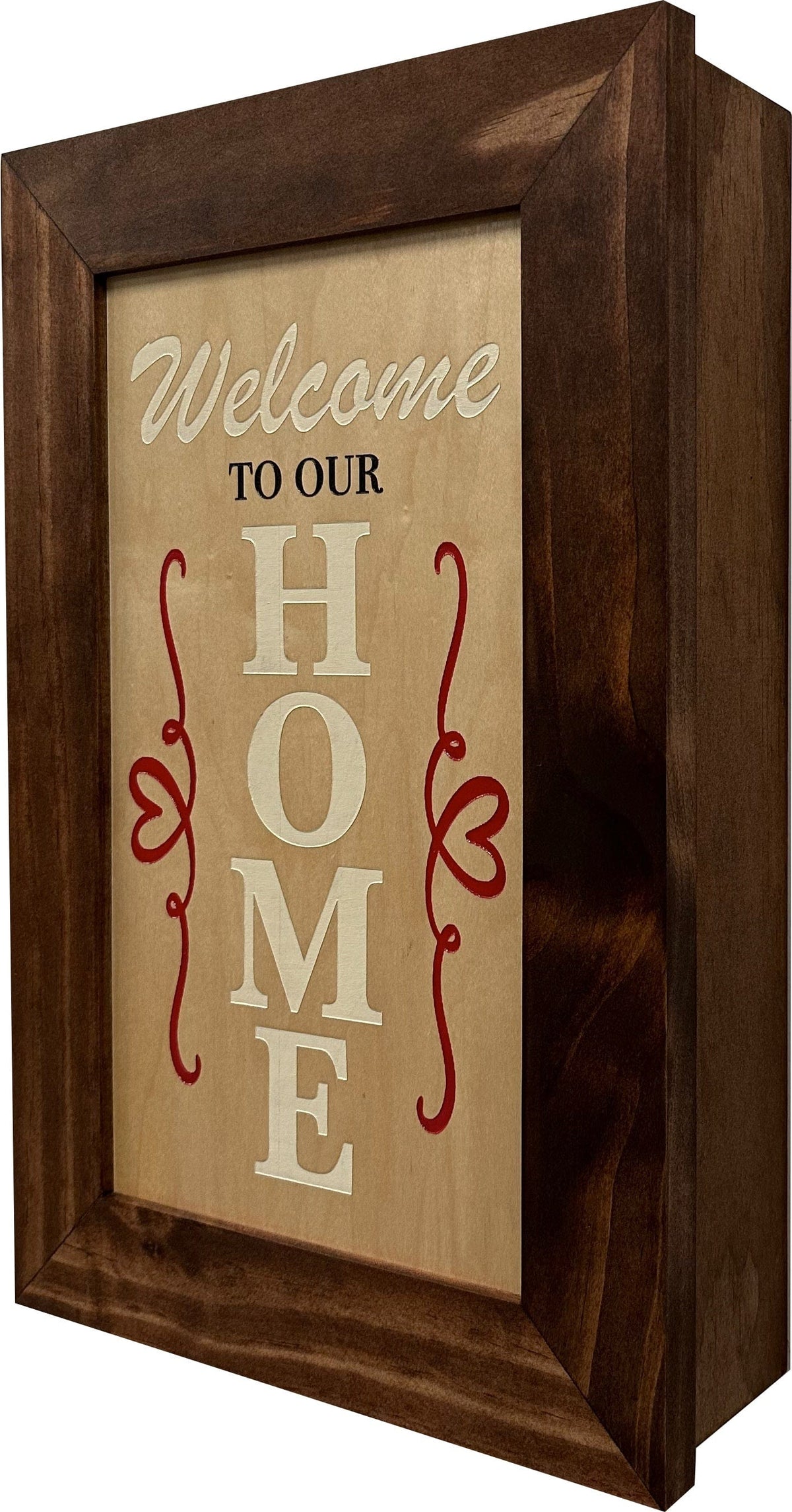Wood Secure Gun Safe Welcome to our Home Wall Decor (Red Oak) Armadillo Safe and Vault