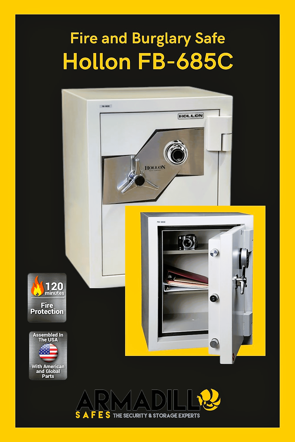Hollon FB-685C Fire and Burglary Safe Armadillo Safe and Vault