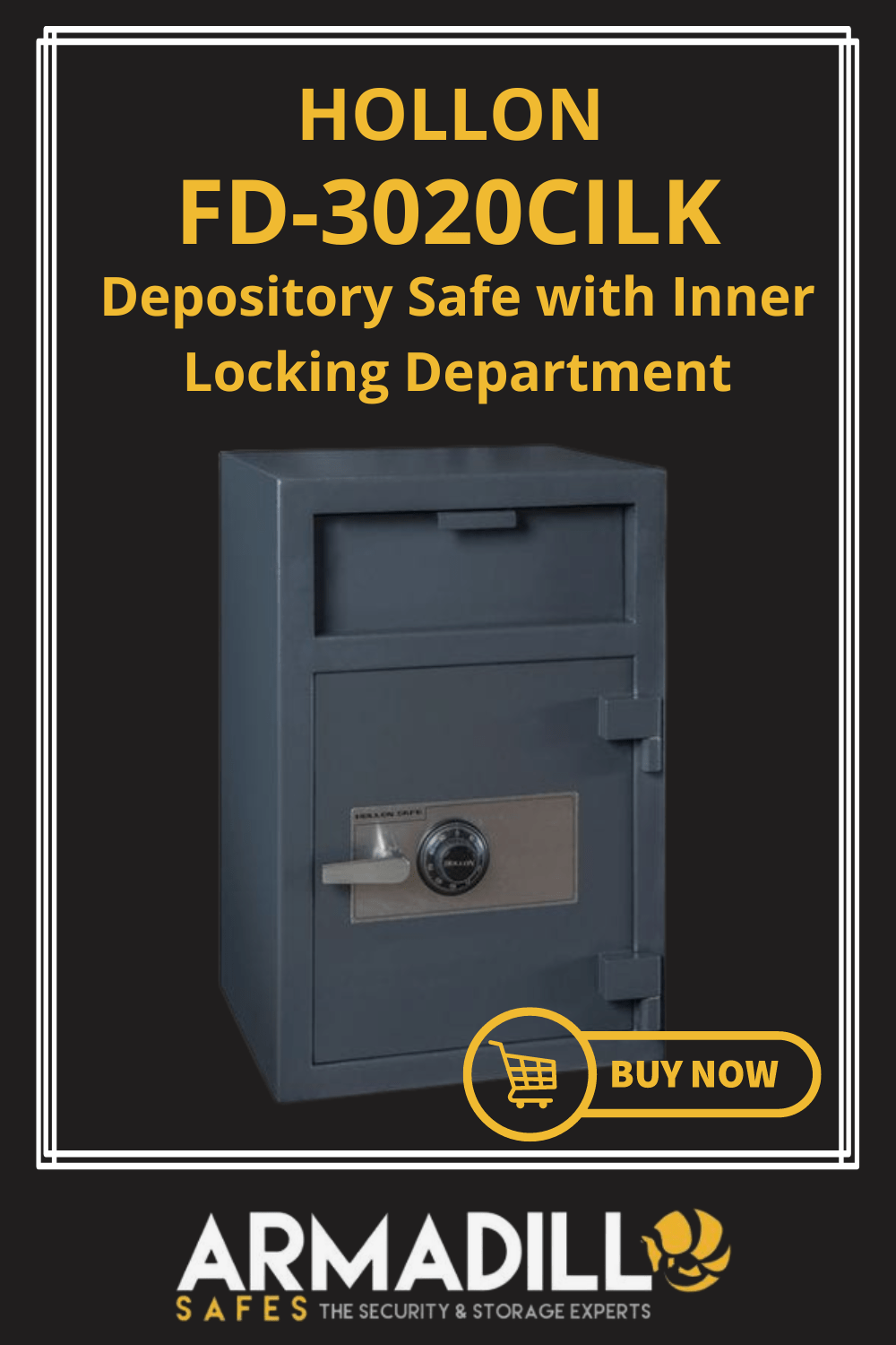 Hollon FD-3020CILK Depository Safe with Inner Locking Department Armadillo Safe and Vault