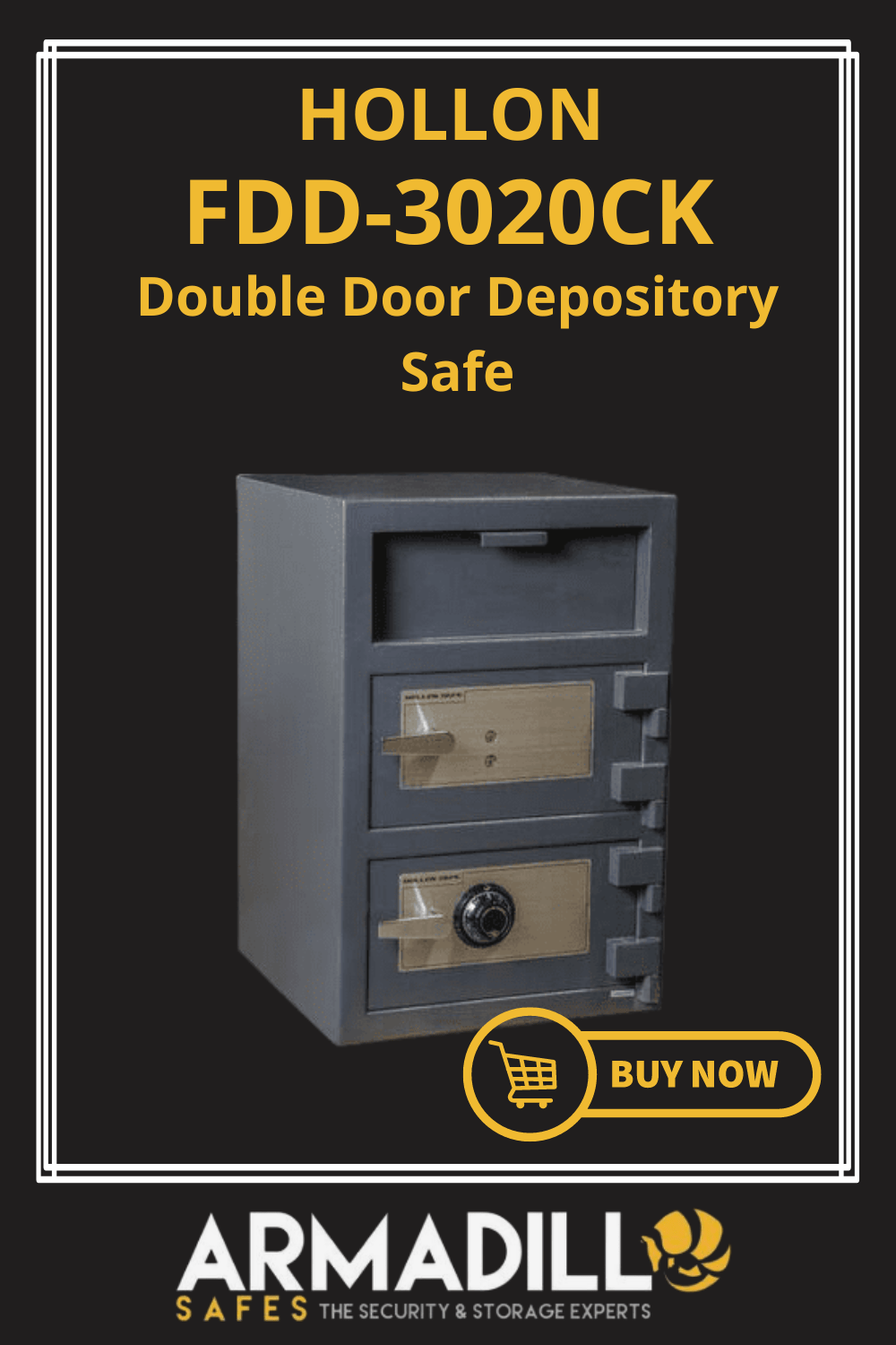 Hollon FDD-3020CK Double Door Depository Safe Armadillo Safe and Vault