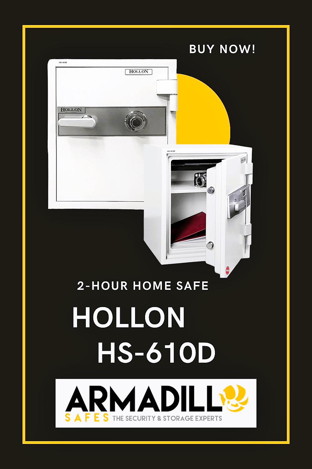 Hollon HS-610D 2-Hour Home Safe Armadillo Safe and Vault
