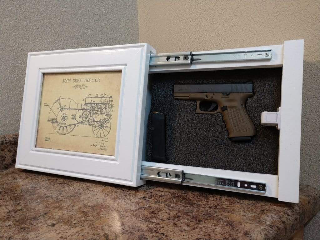 American Furniture Classics Model 8x10dw8 Picture Frame with Hidden, Locking Gun Concealment Feature