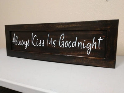 Liberty Home Always Kiss Me Goodnight Wooden Sign Armadillo Safe and Vault