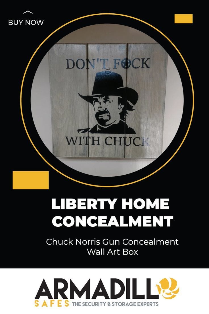 Liberty Home Chuck Norris Gun Concealment Wall Art Box Armadillo Safe and Vault
