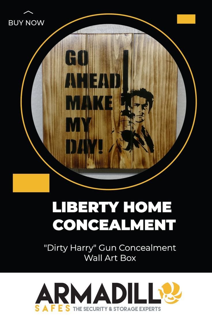 Liberty Home "Dirty Harry" Gun Concealment Wall Art Box Armadillo Safe and Vault