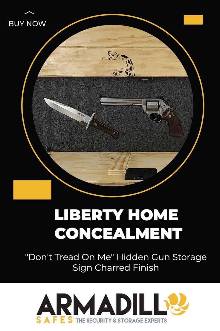 Liberty Home Don't Tread on Me Hidden Gun Storage Sign Charred Finish