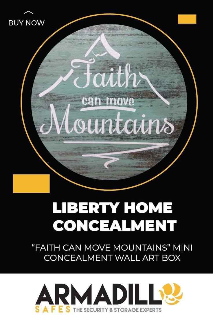 Liberty Home "Faith Can Move Mountains" Mini Concealment Wall Art Box Armadillo Safe and Vault