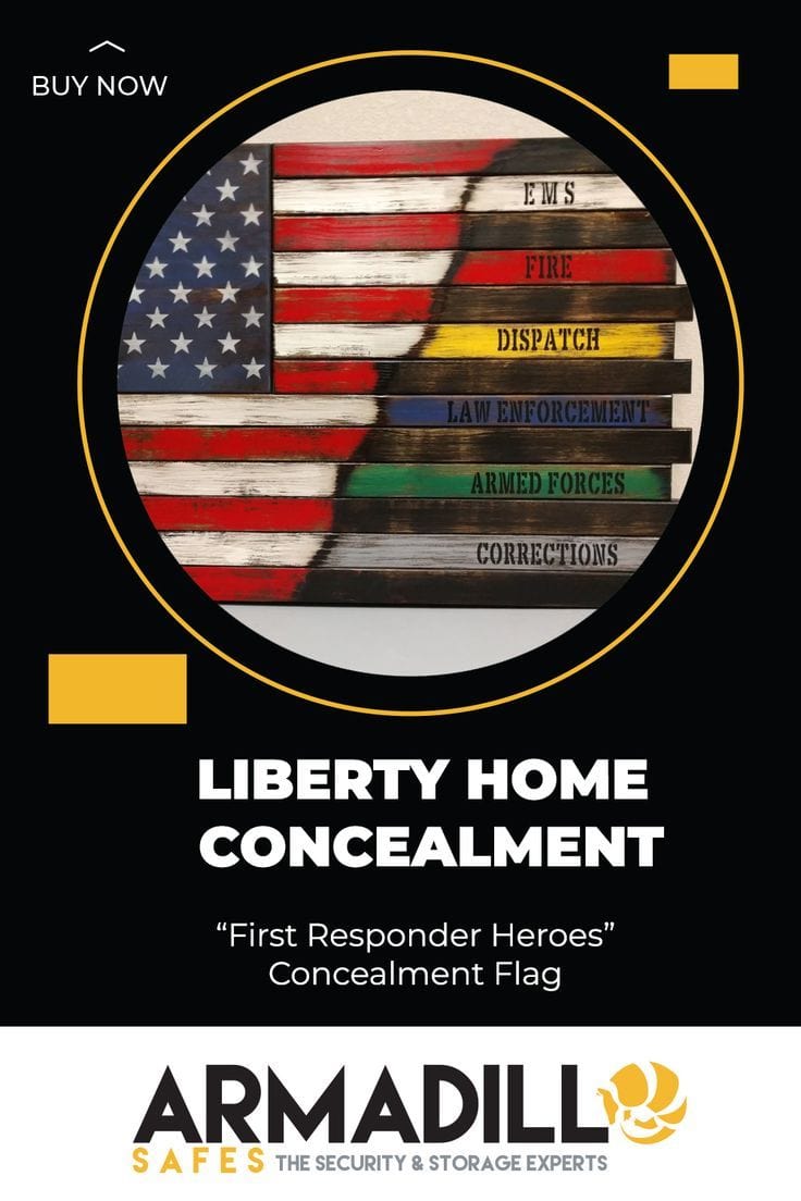 Liberty Home “First Responder Heroes” Concealment Flag Armadillo Safe and Vault