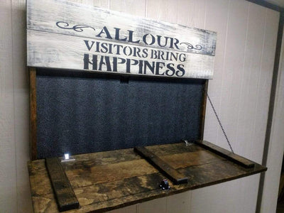 Liberty Home Large Visitors Bring Happiness Hidden Gun Storage Sign Armadillo Safe and Vault