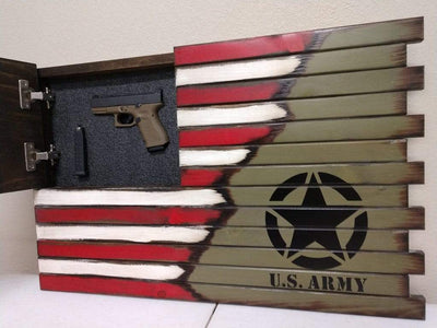 Liberty Home Small 2 Compartment Gun Concealment Flag With Logo Armadillo Safe and Vault