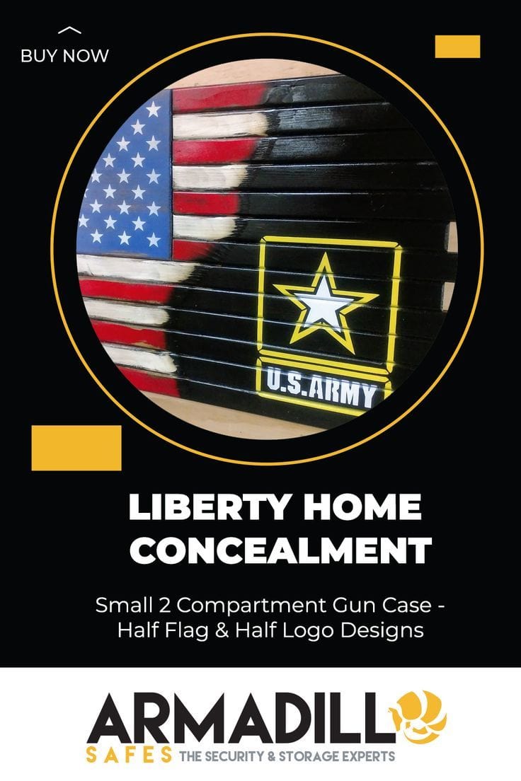 Liberty Home Small 2 Compartment Gun Concealment Flag With Logo Armadillo Safe and Vault