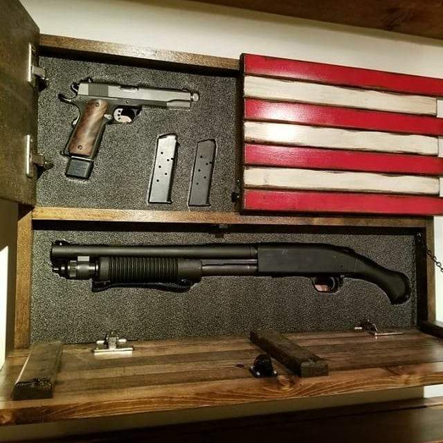 Liberty Home Small American Flag Gun Concealment Case with 2 Compartments Armadillo Safe and Vault