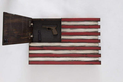 Liberty Home Small American Flag Gun Concealment Case with Single Compartment Armadillo Safe and Vault