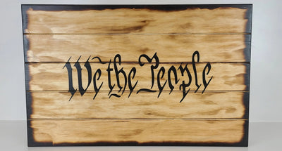 Liberty Home "We The People" Hidden Gun Storage Sign Charred Armadillo Safe and Vault