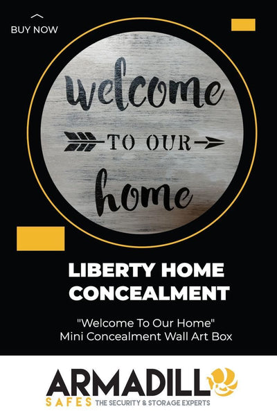 Liberty Home "Welcome to Our Home" Mini Concealment Wall Art Box Armadillo Safe and Vault