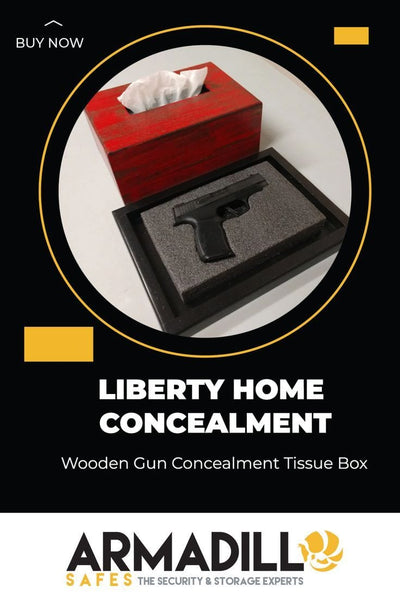 Liberty Home Wooden Gun Concealment Tissue Box Armadillo Safe and Vault
