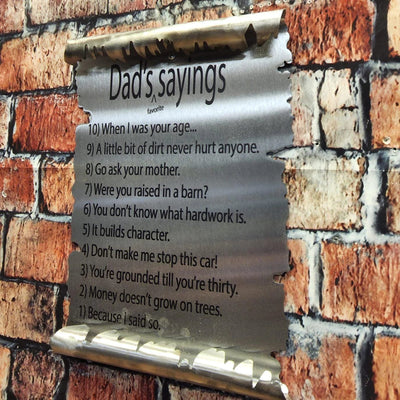 Metal Art of Wisconsin Dad’s Sayings Scroll Armadillo Safe and Vault