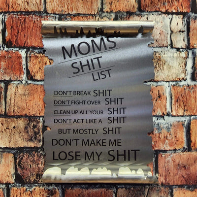 Metal Art of Wisconsin Mom's Shit List Scroll Armadillo Safe and Vault