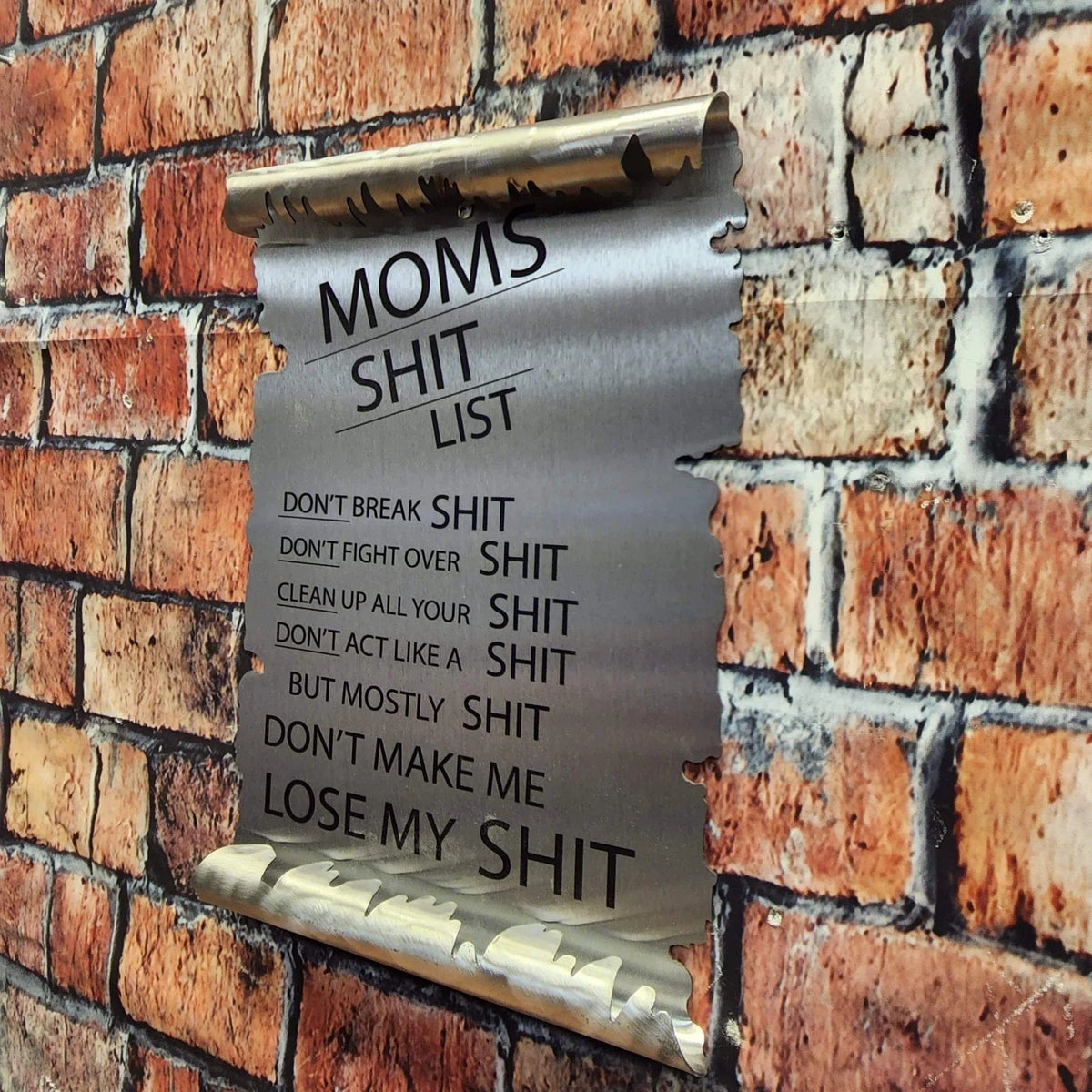 Metal Art of Wisconsin Mom's Shit List Scroll Armadillo Safe and Vault