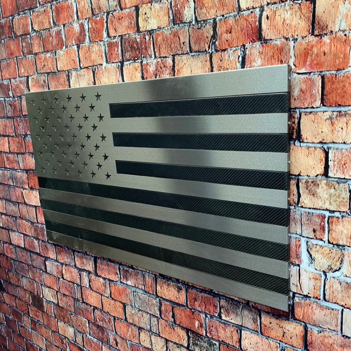 Metal Art of Wisconsin Real Carbon Fiber & Steel Flag Armadillo Safe and Vault