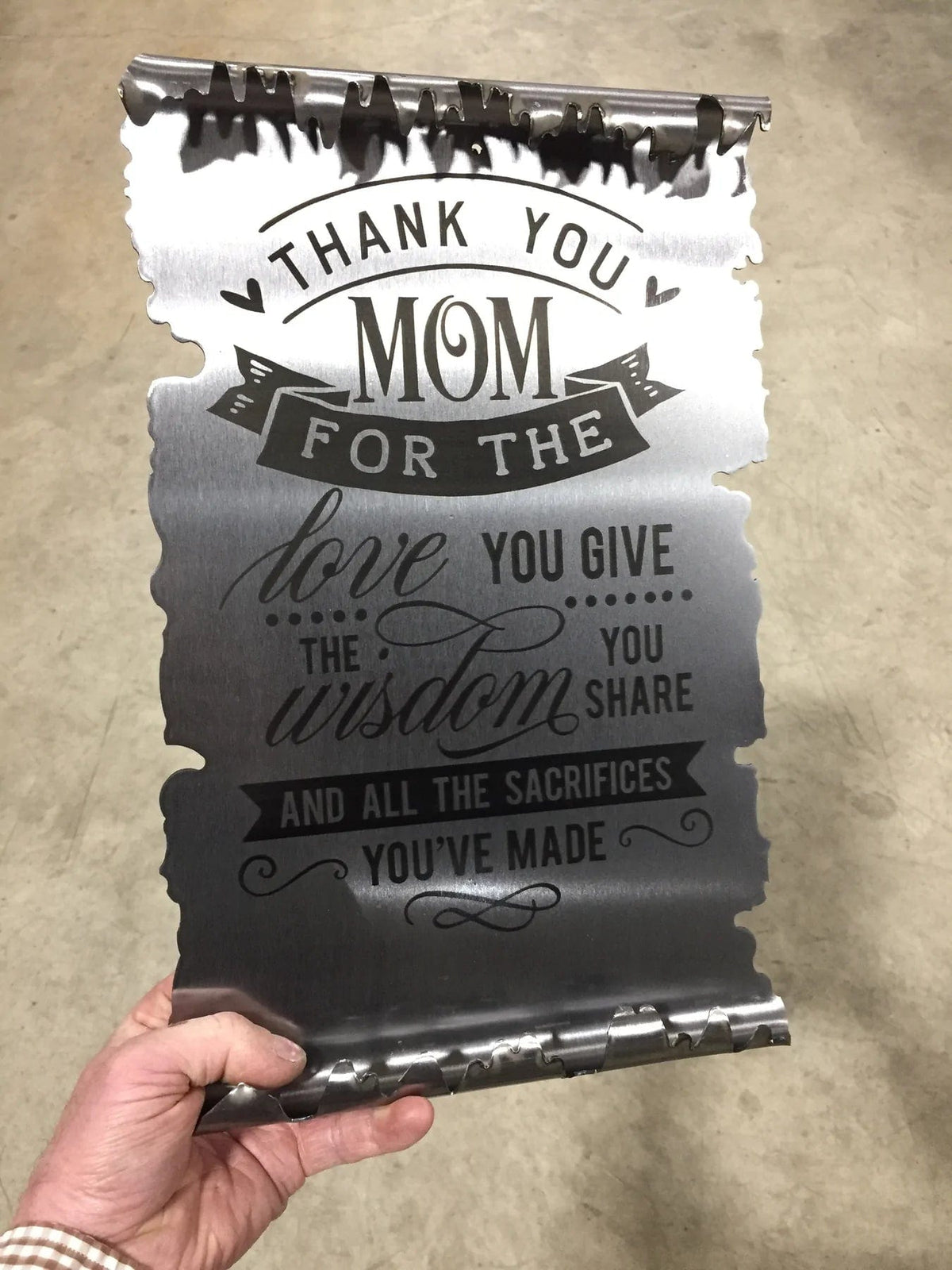 Metal Art of Wisconsin Thank You Mom Scroll Armadillo Safe and Vault