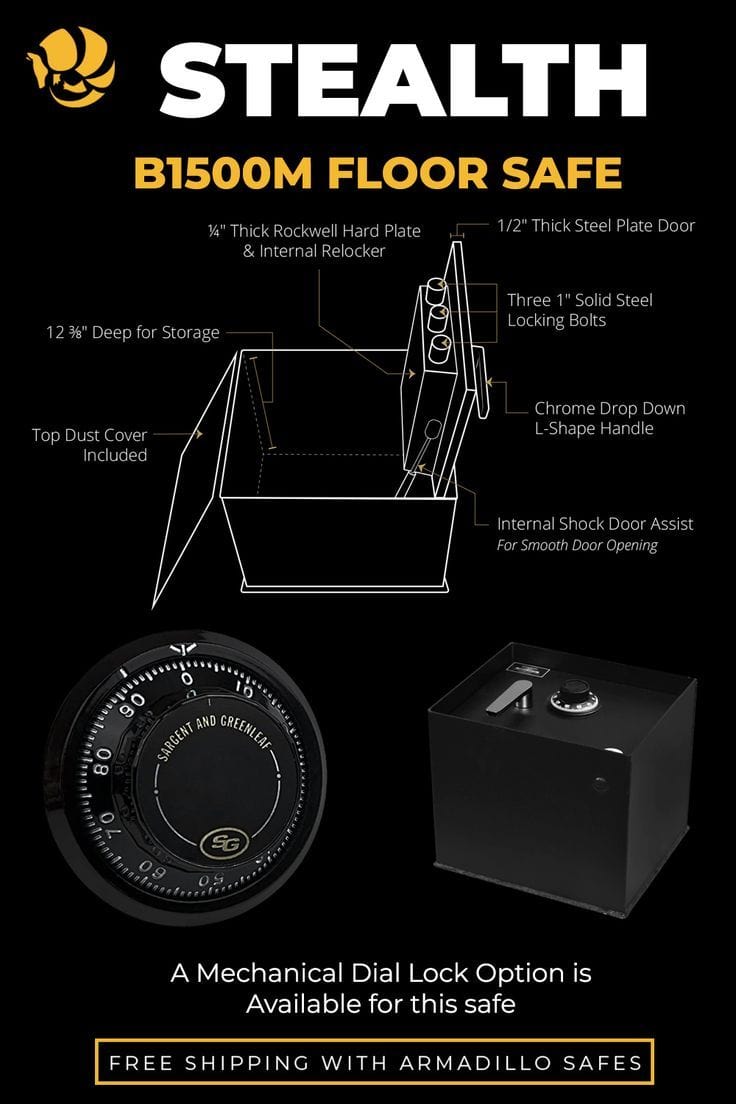 Stealth B1500 Heavy Duty Floor Safe Armadillo Safe and Vault