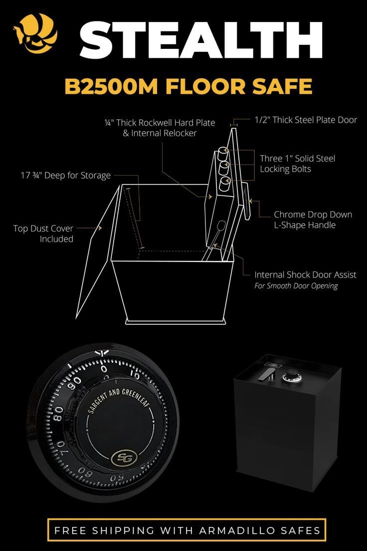Stealth B2500 Heavy Duty Floor Safe Armadillo Safe and Vault