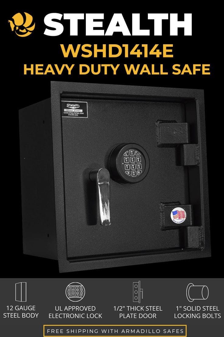Stealth WSHD1414 Heavy Duty Extra Deep Wall Safe Armadillo Safe and Vault
