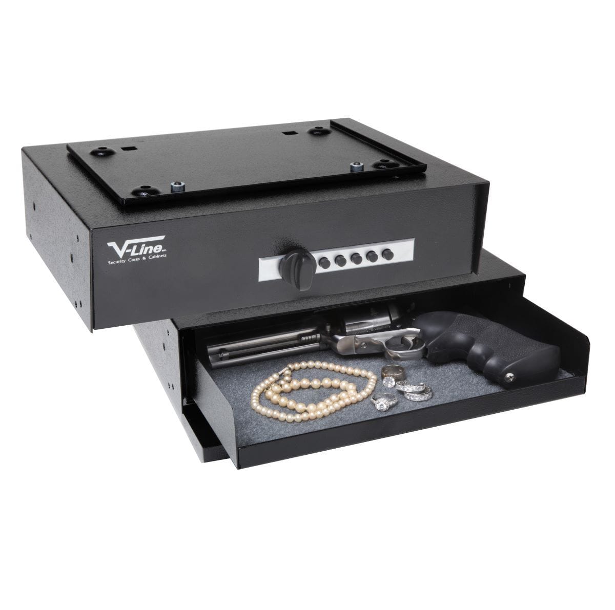 V-Line 3912-S BLK Hide-Away Large Capacity Handgun Safe Armadillo Safe and Vault