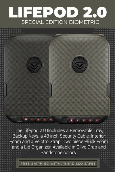 Vaultek LifePod 2.0 Special Edition Biometric Armadillo Safe and Vault