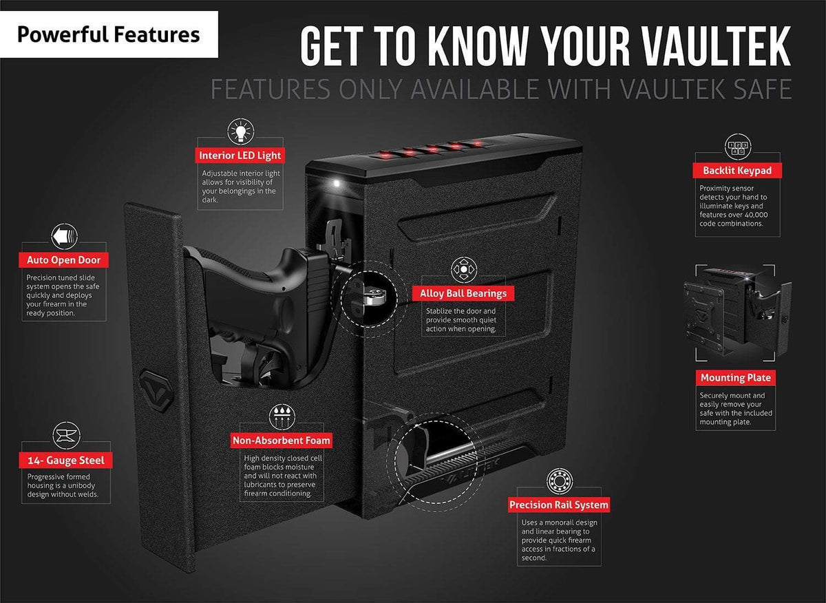 VAULTEK SL20 Compact Bluetooth Rugged Smart Safe (Non-Biometric) Armadillo Safe and Vault