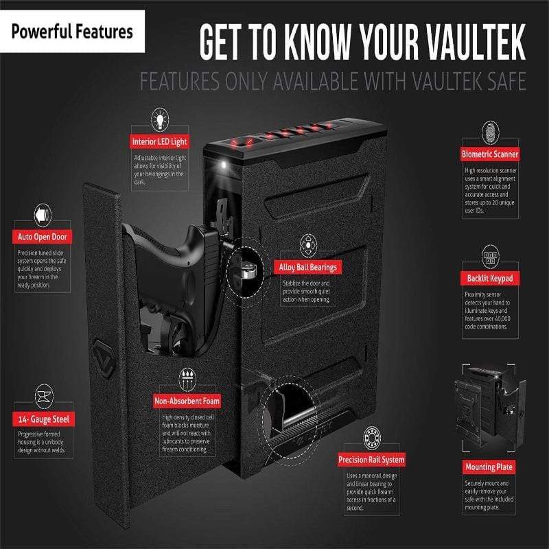VAULTEK SL20i Compact Bluetooth Rugged Smart Safe (Biometric) Armadillo Safe and Vault