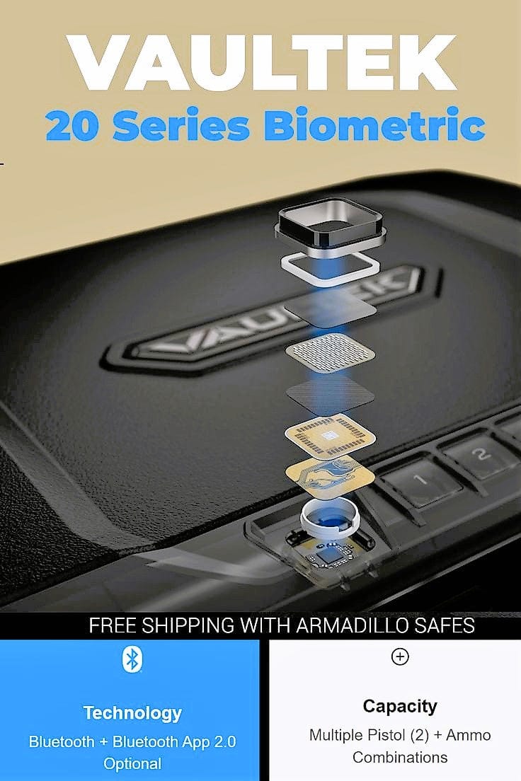 VAULTEK VS20i Compact Bluetooth Smart Safe (Biometric) Armadillo Safe and Vault