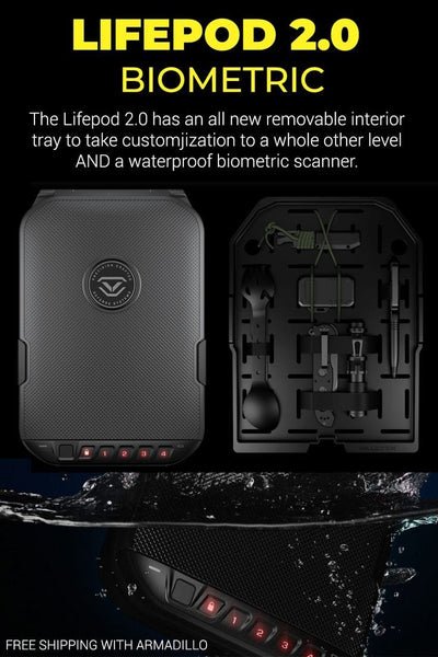 Vaultek LifePod 2.0 Standard Edition Biometric Armadillo Safe and Vault